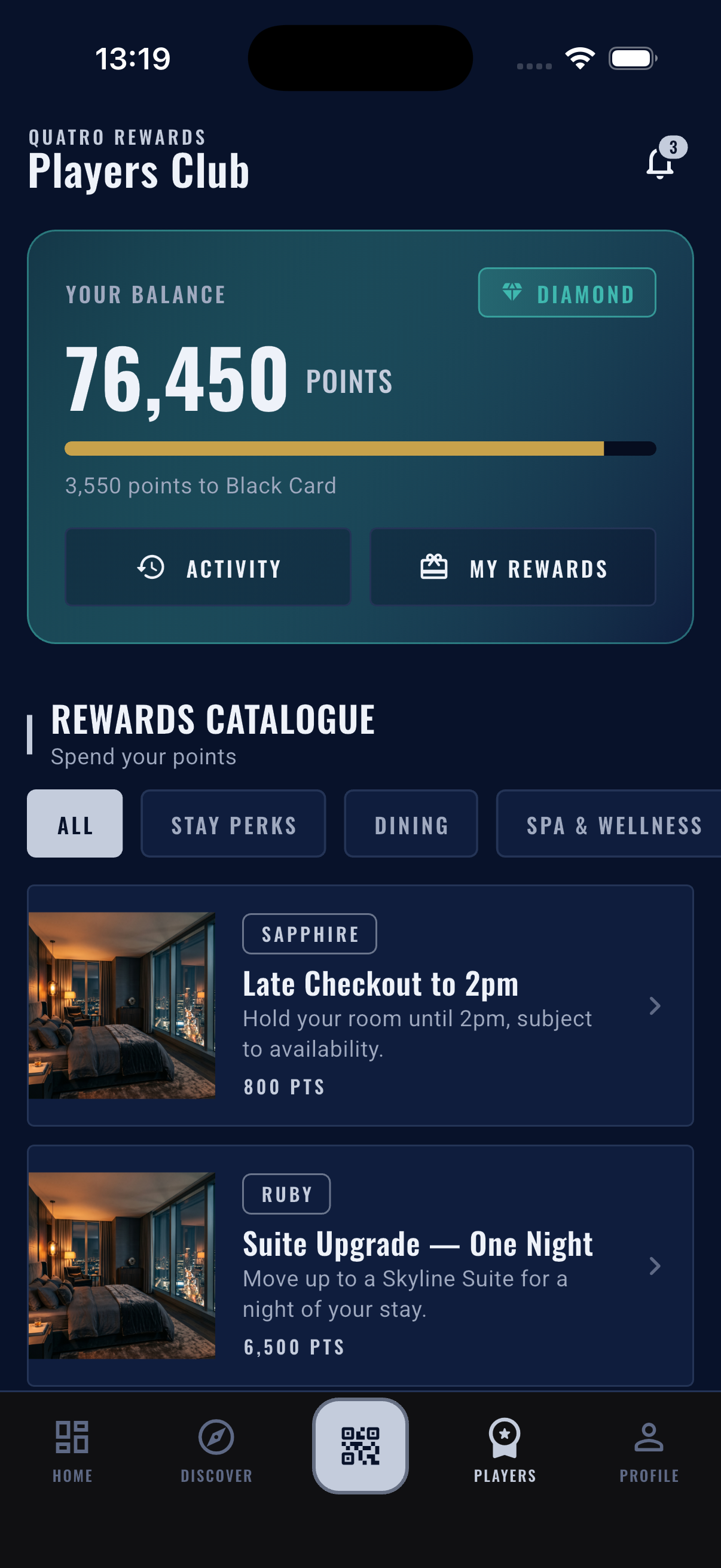 Quatro EntryCard app screen